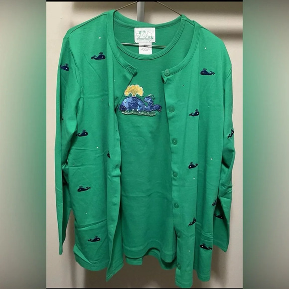 Quacker Factory Dresses & Skirts - 3 piece Quacker Factory Kelly Green with Whales Bundle Sz Large